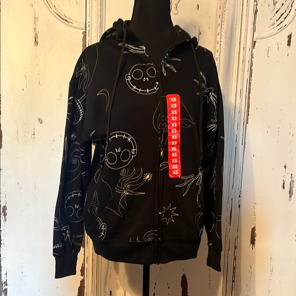 Disney Black Hoodie Nightmare Before Christmas